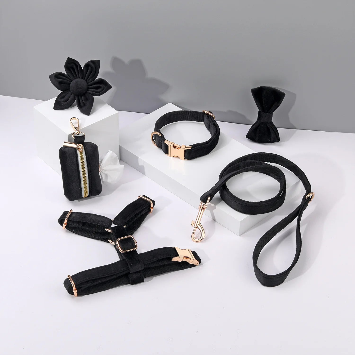 Velvet Dog Collar Set