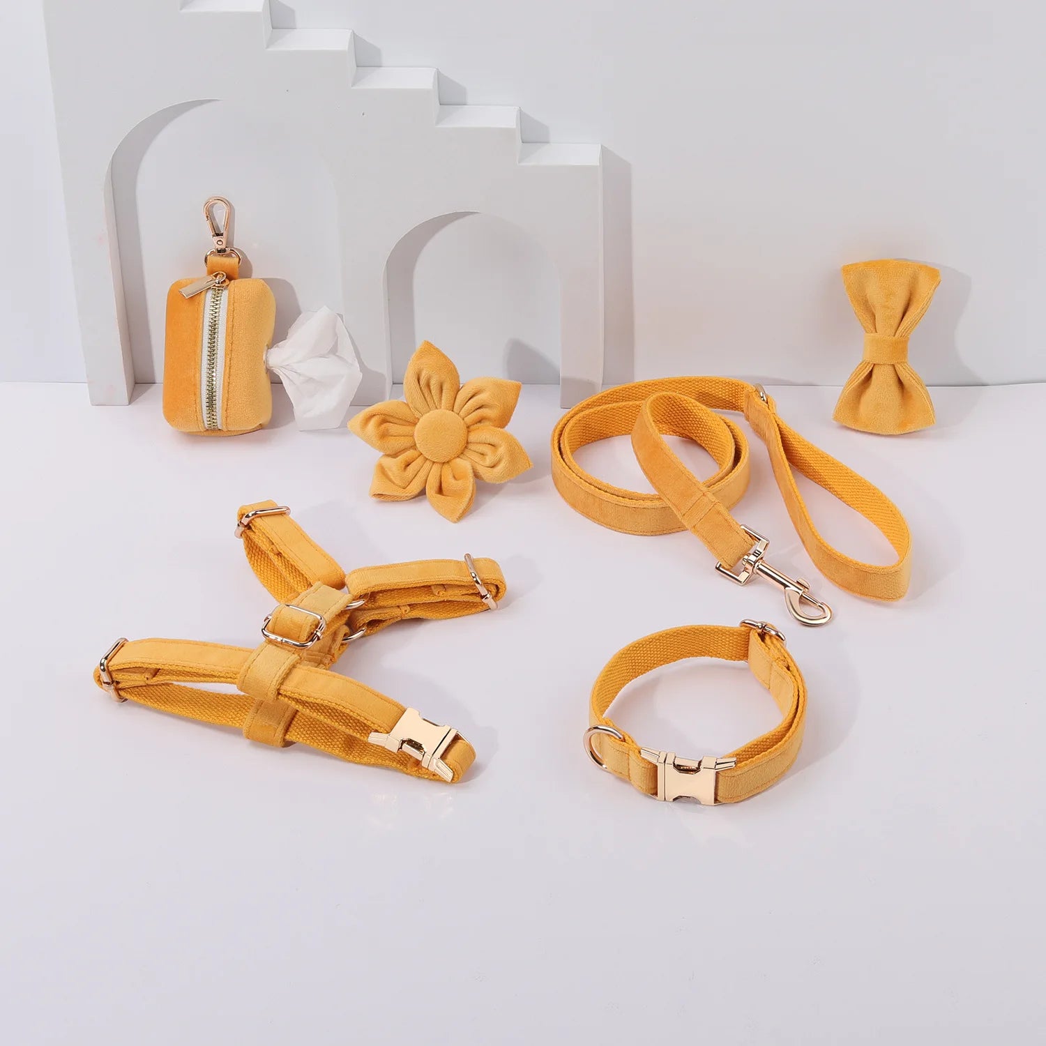 Velvet Dog Collar Set