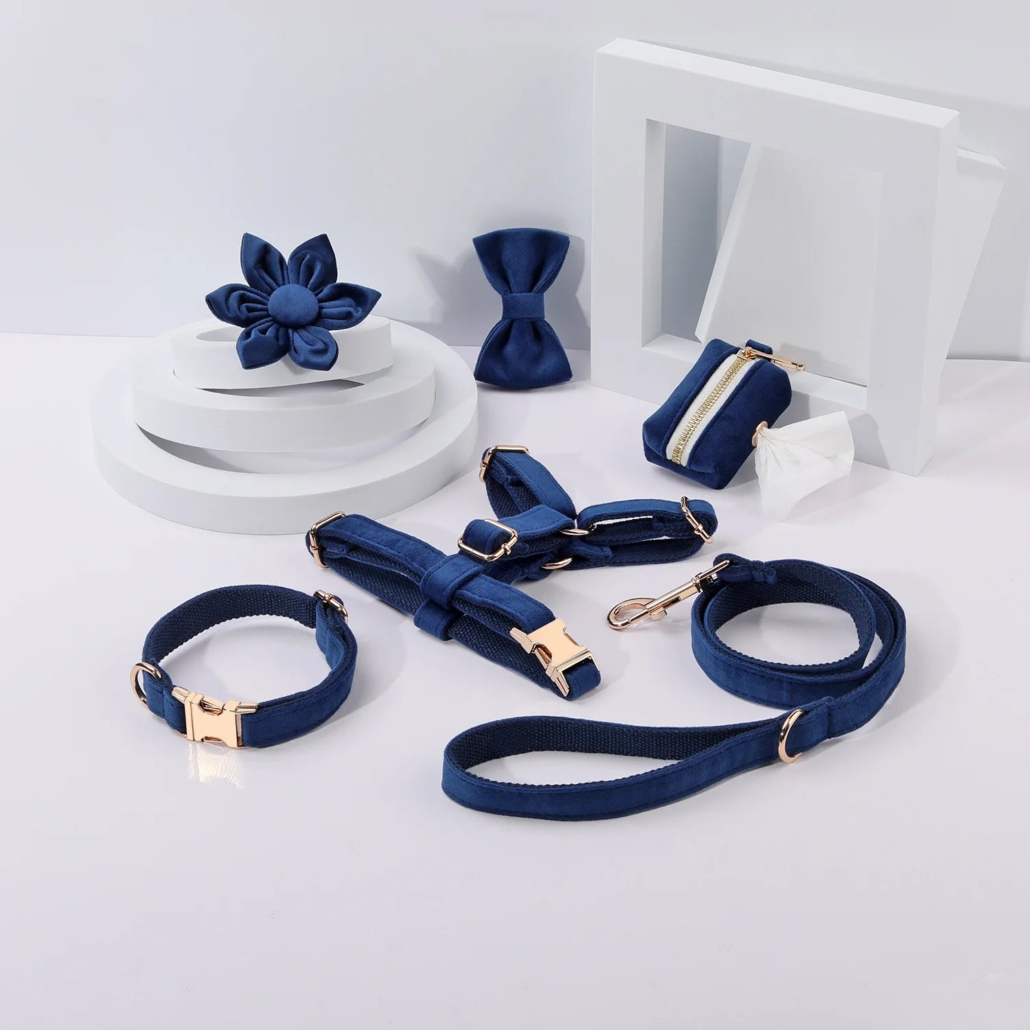 Velvet Dog Collar Set