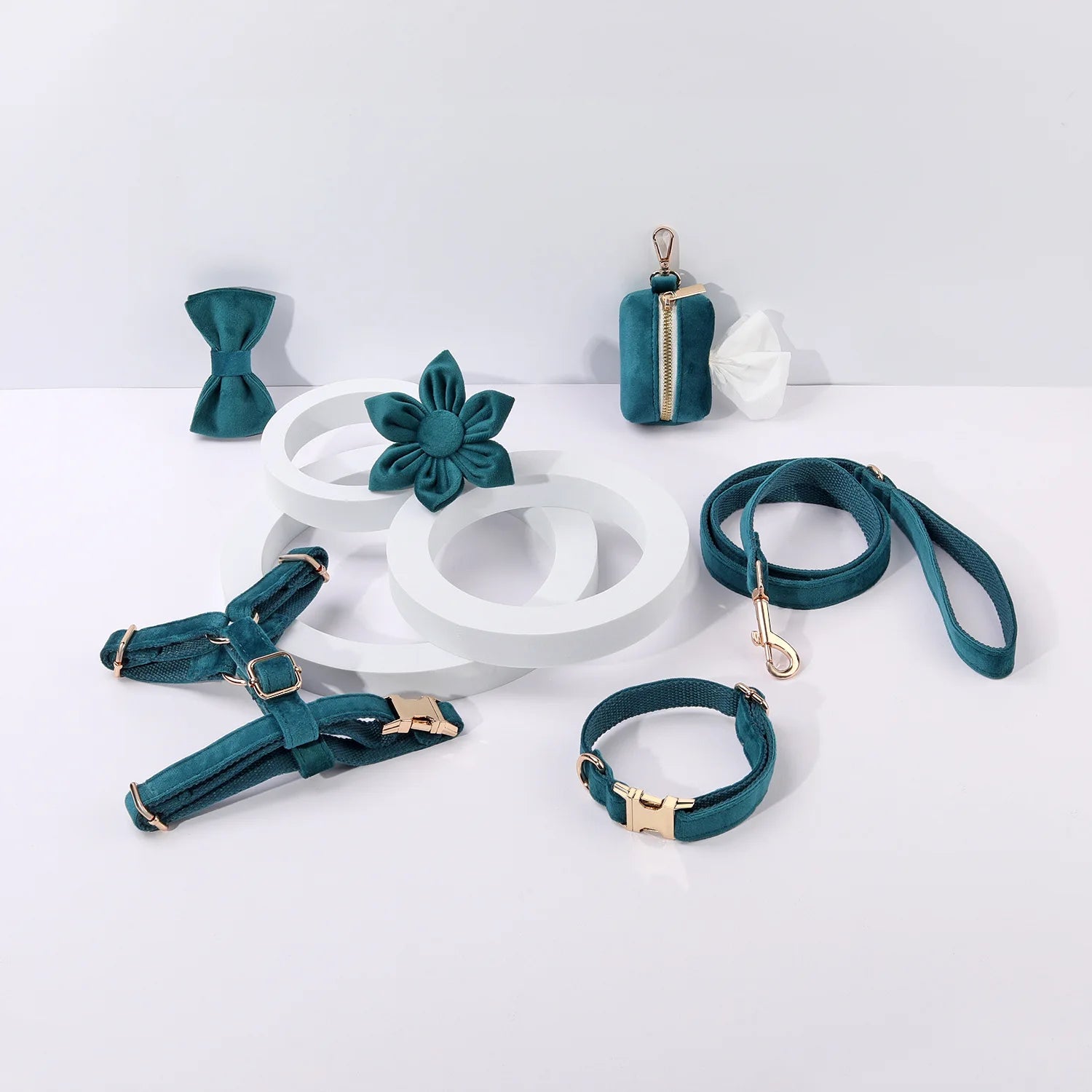 Velvet Dog Collar Set