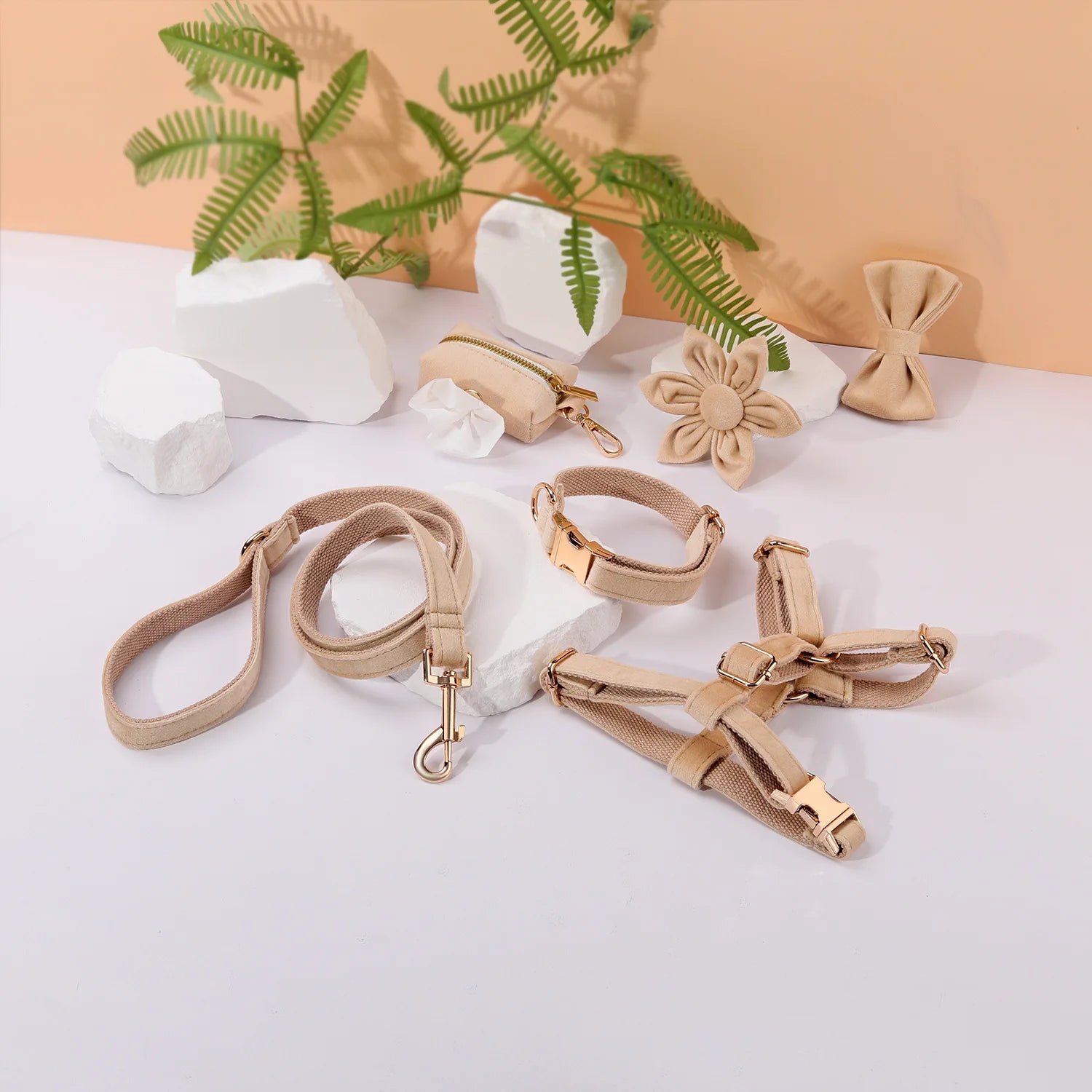 Velvet Dog Collar Set