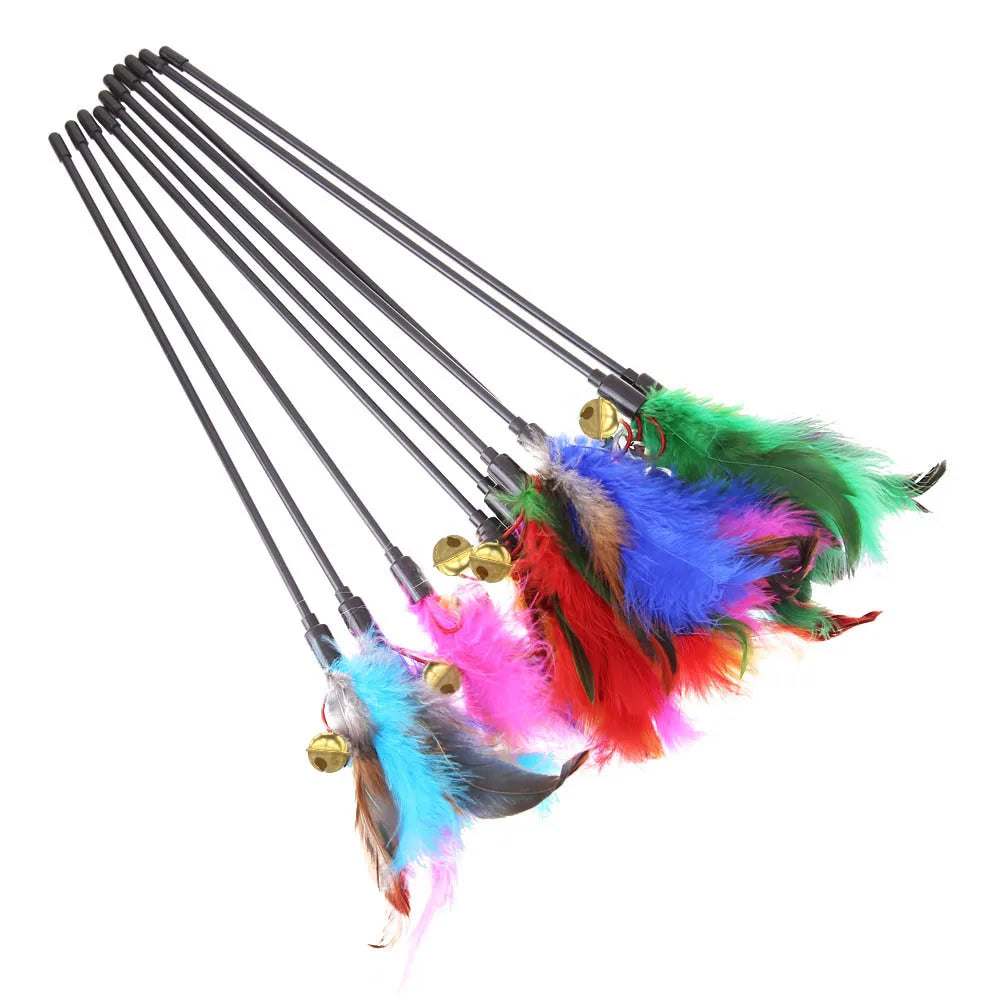 Colorful Feather Cat Wand