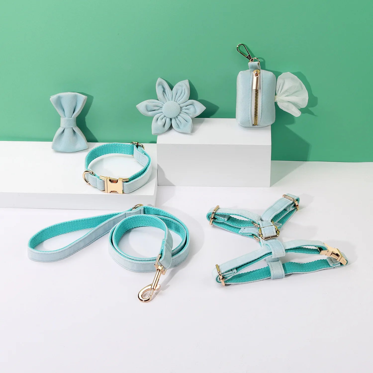 Velvet Dog Collar Set