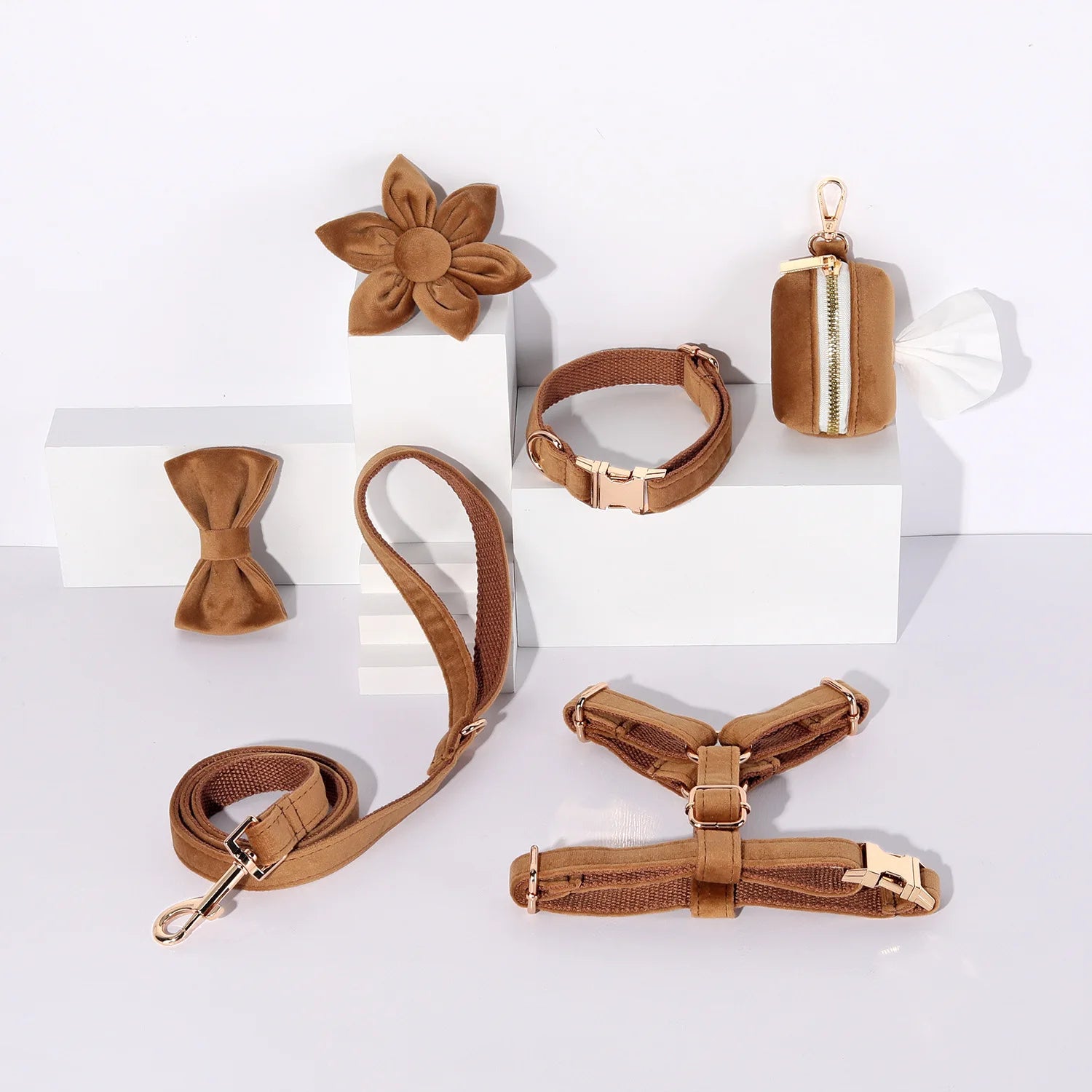 Velvet Dog Collar Set