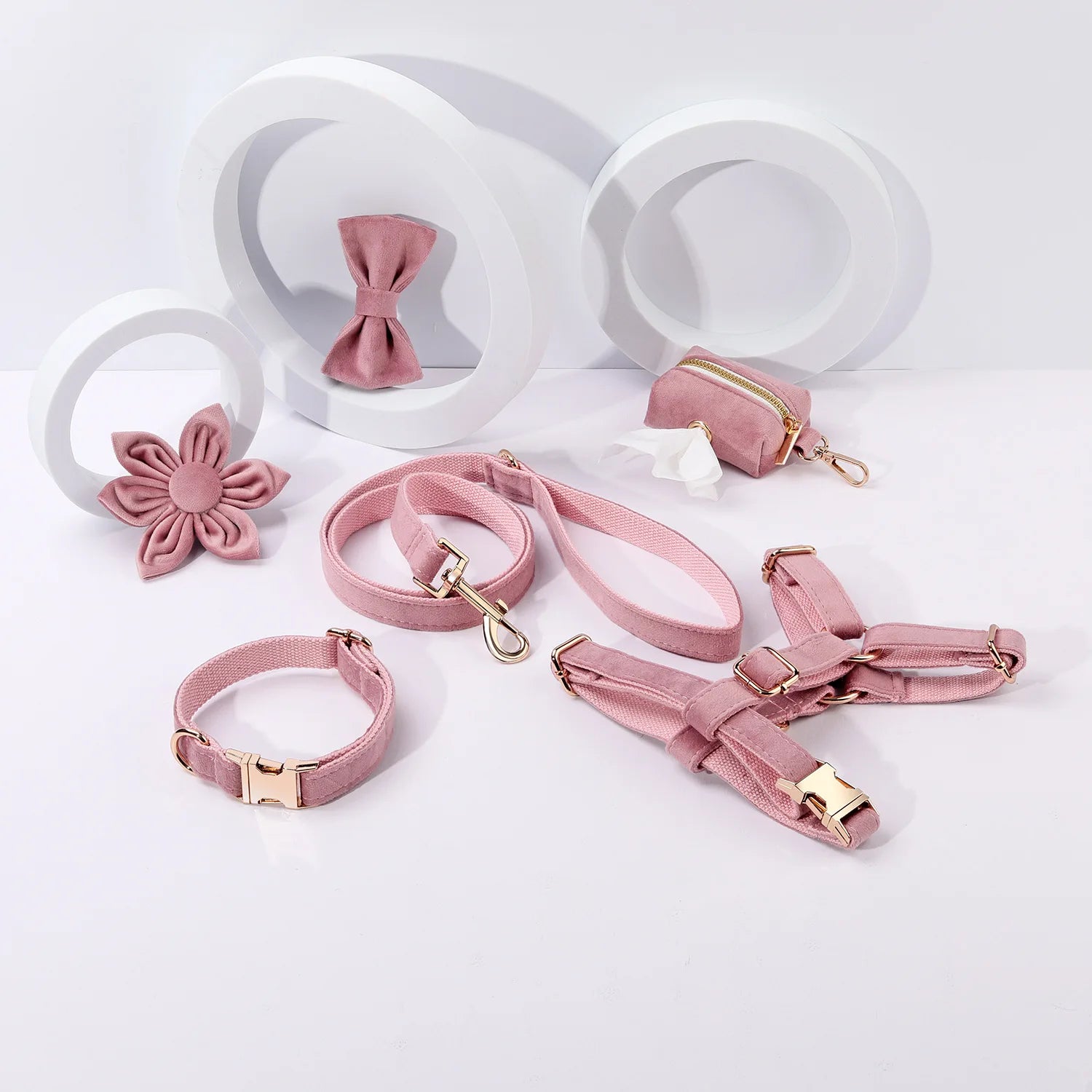 Velvet Dog Collar Set